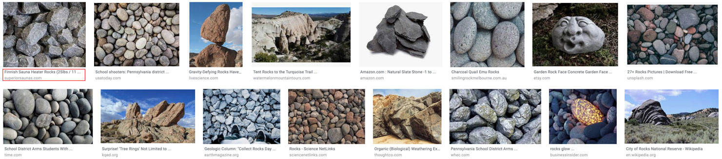Search engine rock example